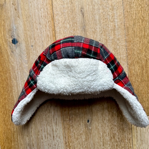 Baby boys- Plaid Sherpa Trapper Hat - Picture 2 of 4